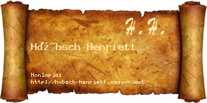 Hübsch Henriett névjegykártya